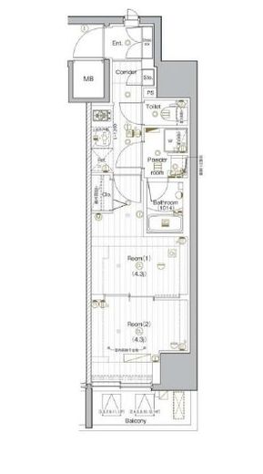 PREMIUM CUBE G 後楽園 (プレミアムキューブジー後楽園) 3階 間取り図