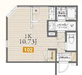 FLUFFY白金高輪 (フラッフィー白金高輪) 102 間取り図