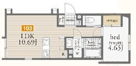 FLUFFY白金高輪 (フラッフィー白金高輪) 103 間取り図