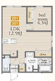 FLUFFY白金高輪 (フラッフィー白金高輪) 301 間取り図