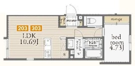 FLUFFY白金高輪 (フラッフィー白金高輪) 203 間取り図