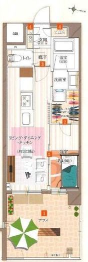 シティインデックス中野 1階 間取り図