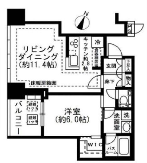 プレミストタワー白金高輪 16階 間取り図