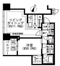 プレミストタワー白金高輪 16階 間取り図