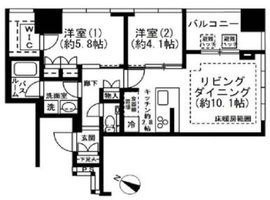 プレミストタワー白金高輪 7階 間取り図