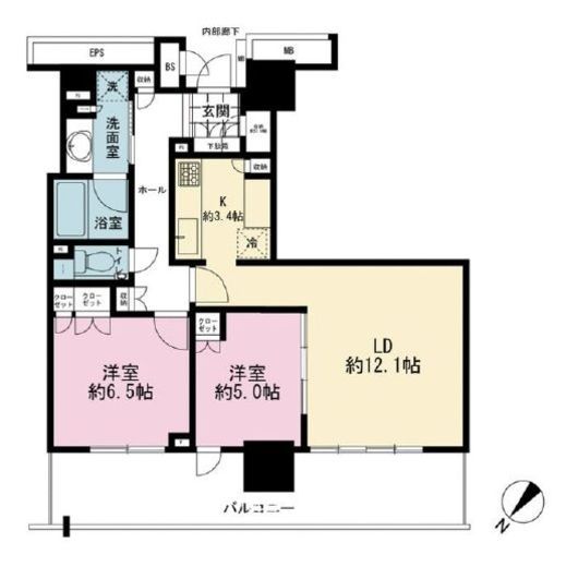 ブランズタワー豊洲 21階 間取り図
