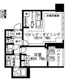 プレミストタワー白金高輪 5階 間取り図