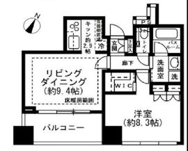 プレミストタワー白金高輪 7階 間取り図