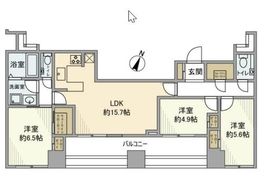 プレミストタワー白金高輪 18階 間取り図