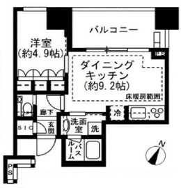 プレミストタワー白金高輪 9階 間取り図