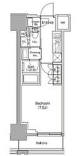 ザ・パークハビオ新御徒町 405 間取り図
