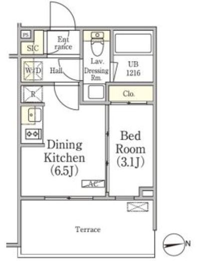 グランパーク方南町レジデンス 101 間取り図