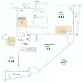 アトラスタワー六本木 15階 間取り図