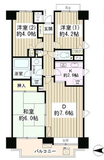 菊川パーク・ホームズ 3階 間取り図