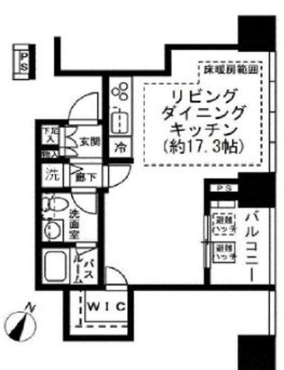 プレミストタワー白金高輪 14階 間取り図