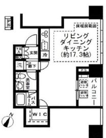 プレミストタワー白金高輪 14階 間取り図