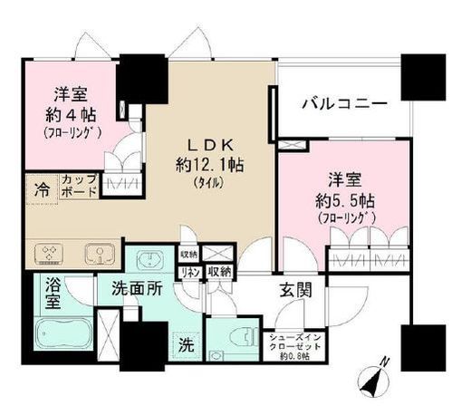 パークコート千代田四番町 13階 間取り図