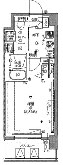 クレイシア芝浦ウォーターフロント 9階 間取り図