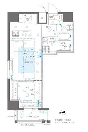 ZOOM浅草WEST 12階 間取り図