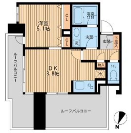 クリオ上野毛ラ・モード 8階 間取り図