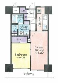 朝日広尾マンション 7階 間取り図