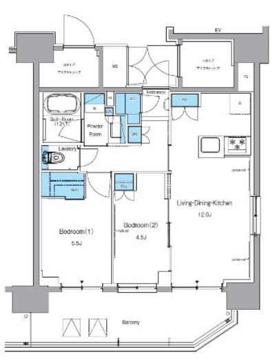 プライムアーバン浅草田原町 1502 間取り図