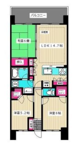 オーベルグランディオ萩中 12階 間取り図