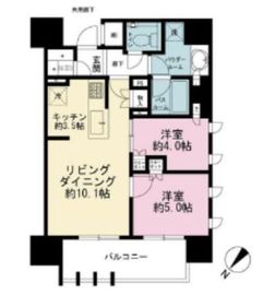 プレミスト東銀座築地アークコート 14階 間取り図