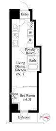 プライマルフロント菊川 603 間取り図
