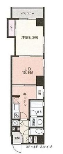 スクエアードコート日本橋人形町 602 間取り図