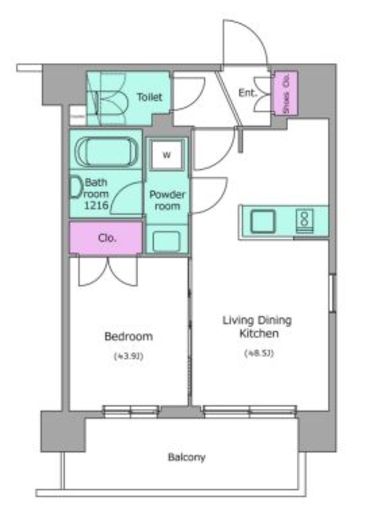 ドゥーエ菊川 201 間取り図