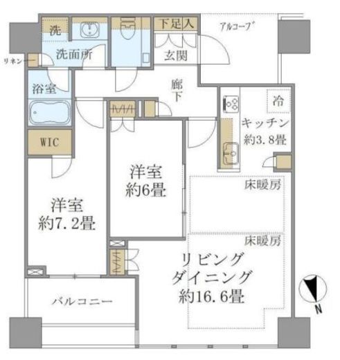 白金ザ・スカイ 14階 間取り図