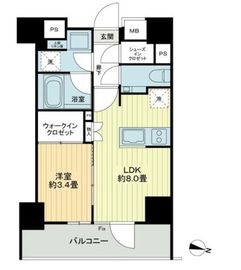 ディアナコート目黒 4階 間取り図