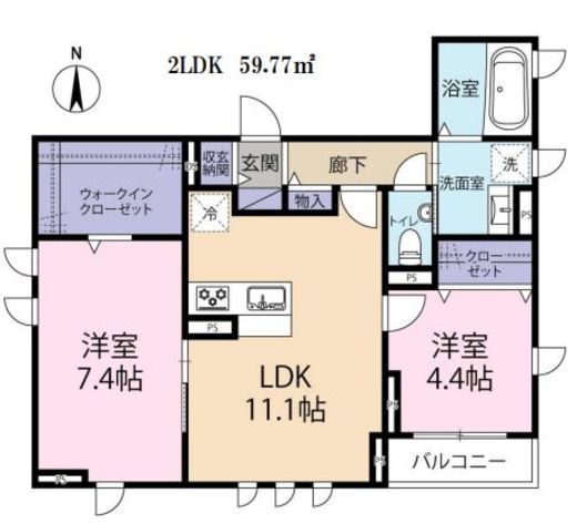 グランソーレ西麻布 201 間取り図