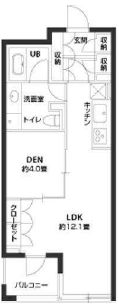 パークキューブ銀座イースト 1206 間取り図