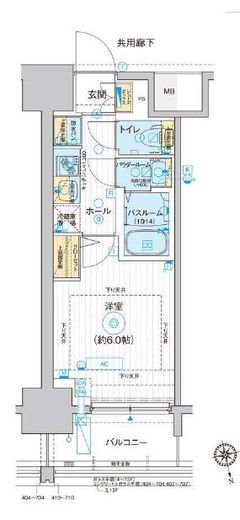 ディームス品川南大井 416 間取り図