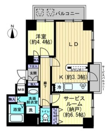セザール芝公園 3階 間取り図