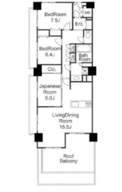 クレッセント目黒青葉台 2階 間取り図