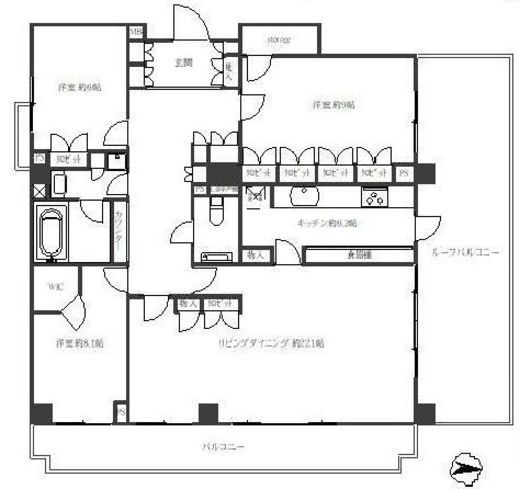 グランフォルム池田山 4階 間取り図