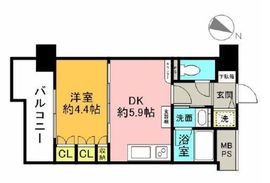 プリヴェール目黒行人坂 8階 間取り図