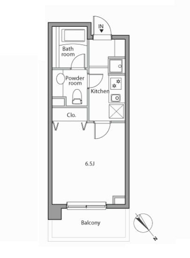 レジディア赤坂 210 間取り図