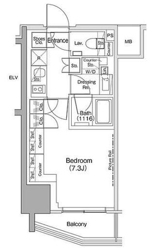ザ・パークハビオ荏原中延駅前 301 間取り図