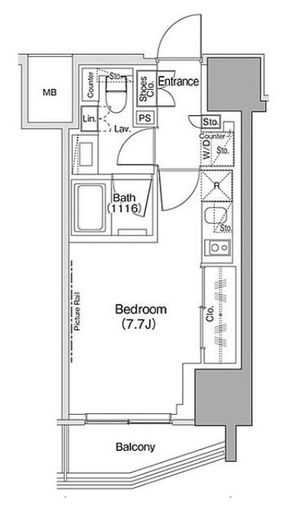 ザ・パークハビオ荏原中延駅前 412 間取り図