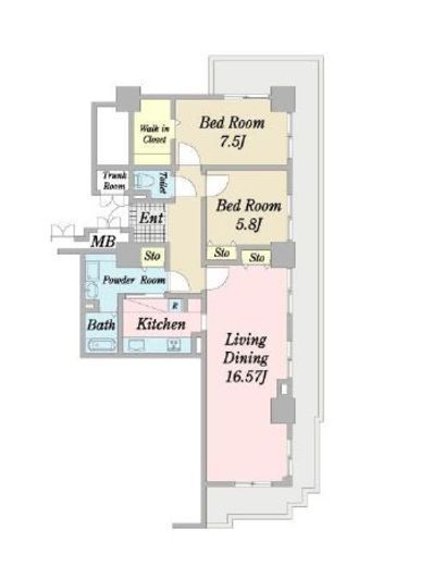 シーリアお台場 1-1601 間取り図