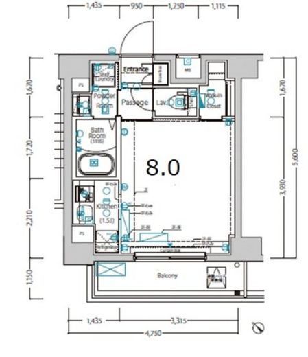 ジーベック押上2 301 間取り図