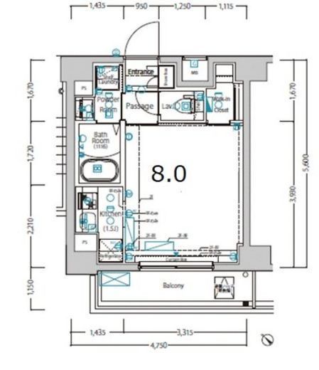ジーベック押上2 601 間取り図