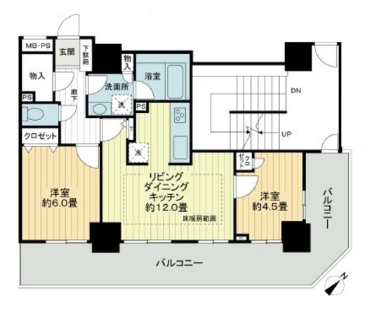 ライオンズタワー池袋 4階 間取り図