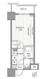 レジディア東銀座 611 間取り図