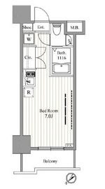 レジディア東銀座 708 間取り図