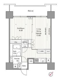 レジディア東銀座 1407 間取り図